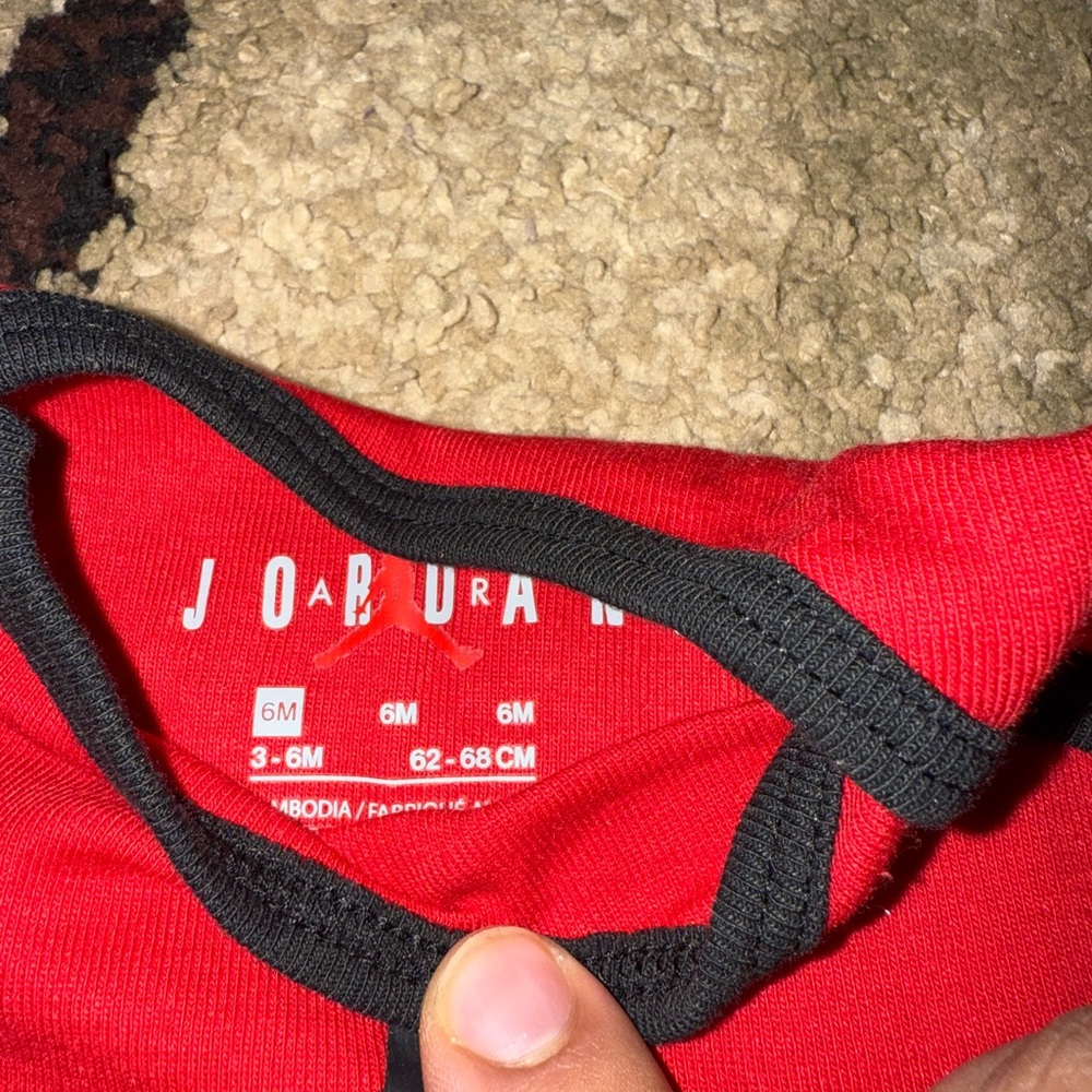 Jordan Red and Black Baby Bodysuit - Picture 2 of 3